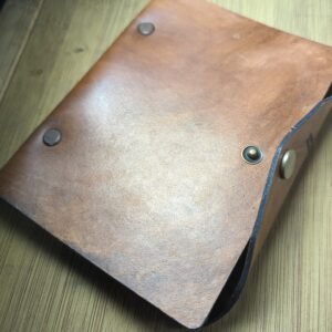 Customizable Leather Bound Notebook - Hand Dyed & Hand-Cut Paper